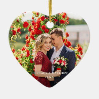Décoration En Céramique La photo de couples appelle le coeur d'année