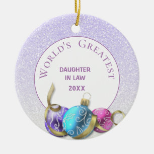 Décoration En Céramique La plus grande fille du monde en droit Noël violet