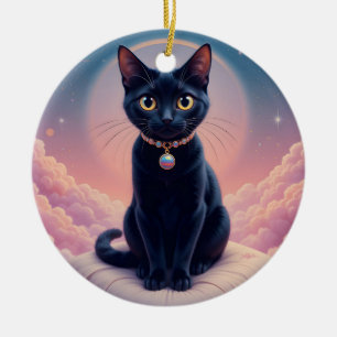 Décoration En Céramique La Reine du Paradis des Chats Noirs