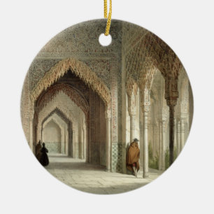 Décoration En Céramique La salle de cour d'Alhambra, Grenade, 1853 (allumé