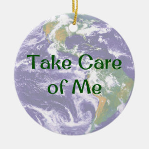 Décoration En Céramique La Terre prend soin de moi Noël Ornament