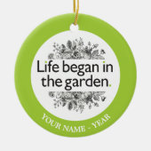 Décoration En Céramique La vie a commencé dans le jardin (Devant)