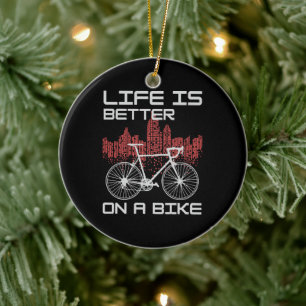 Décoration En Céramique La vie est meilleure à vélo