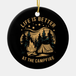 Décoration En Céramique La vie est meilleure au camping-car Campfire Camp