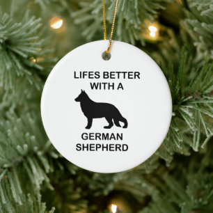 Décoration En Céramique la vie est meilleure avec un berger allemand