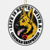 Décoration En Céramique La Vie Est Meilleure Avec Un Berger Allemand (Gauche)