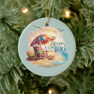 Décoration En Céramique La vie est meilleure sur la plage - Esthétique côt