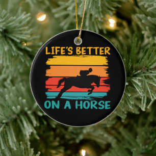 Décoration En Céramique La vie est meilleure sur un cheval, les filles amo