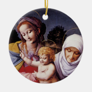 Décoration En Céramique La Vierge et l'Enfant avec Sainte Elizabeth