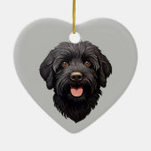 Décoration En Céramique Labradoodle Chien noir (Dos)