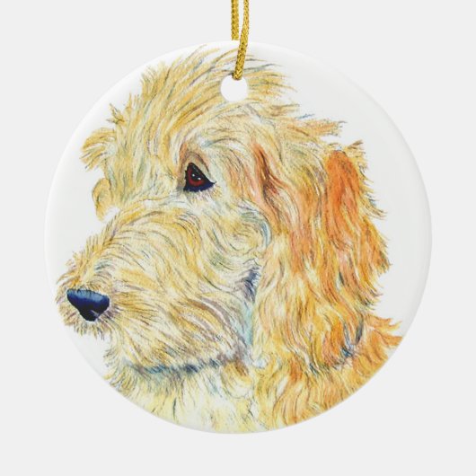 Décoration En Céramique Labradoodle crème (Devant)
