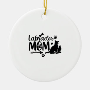 Décoration En Céramique Labrador Maman SVG � Silhouette de Chien & Emprein