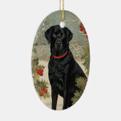 Décoration En Céramique Labrador noir en hiver (Droite)