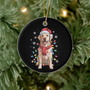 Décoration En Céramique Labrador Retriever Chien Chapeau de Père Noël Noël