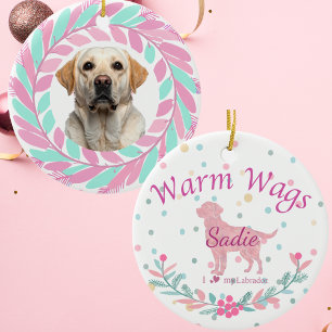Décoration En Céramique Labrador Retriever Rose Pâle Raffiné Sur mesure