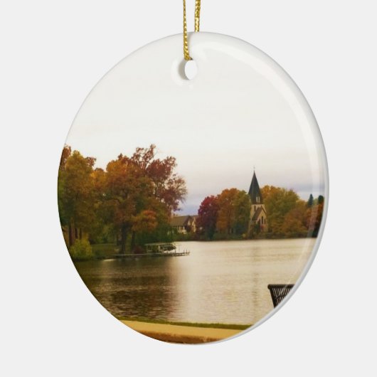 Décoration En Céramique Lac Fowler en automne, WI (Gauche)