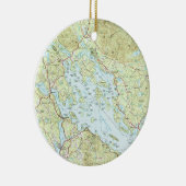 Décoration En Céramique Lac Winnipesaukee Map (1986) (Droite)