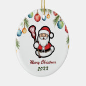 Décoration En Céramique Lacrosse Joyeux Noël Cute Père Noël Personnalisé (Droite)