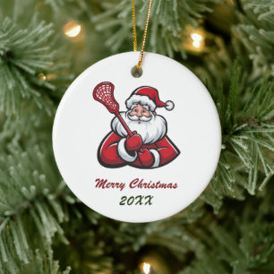 Décoration En Céramique Lacrosse Joyeux Noël Cute Père Noël Personnalisé