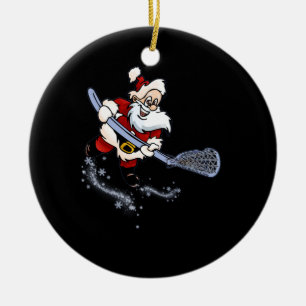 Décoration En Céramique Lacrosse Père Noël Cool de Noël Lax Sport laide X-