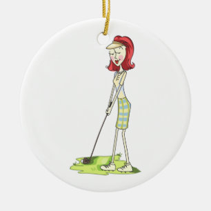 Décoration En Céramique Lady Golfer