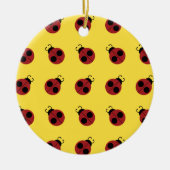 Décoration En Céramique Ladybug 60s rétro cool rouge jaune (Devant)