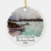 Décoration En Céramique Lagon bleu personnalisé, cadeau Islande (Devant)