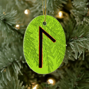 Décoration En Céramique Laguz Viking Rune Yule Ornament - LIFE!