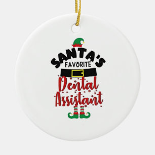 Décoration En Céramique L'aide dentaire préférée du Père Noël Noël Santa