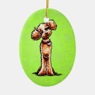 Décoration En Céramique -Laisse Girly Art™ de caniche d'abricot