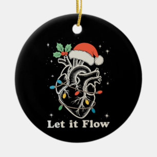 Décoration En Céramique Laisser couler Coeur Cardiaque Infirmière Noël Noë