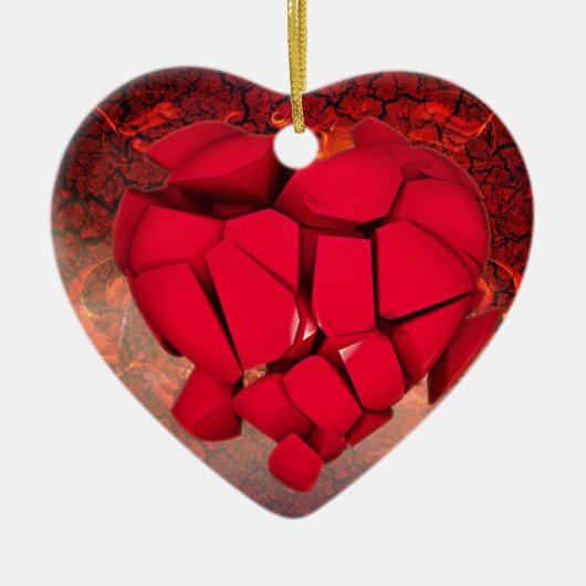 Décoration En Céramique "L'Amour Éternel : Design Coeur Orné." (Devant)