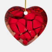 Décoration En Céramique "L'Amour Éternel : Design Coeur Orné." (Dos)