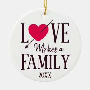 Décoration En Céramique L'amour fait une famille - adoption d'accueil