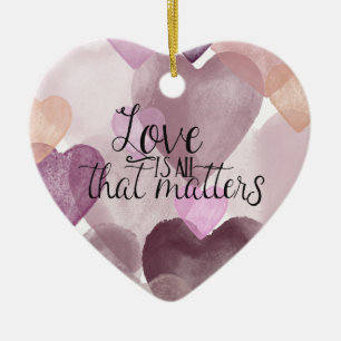 Décoration En Céramique L'amour importe des coeurs d'aquarelle