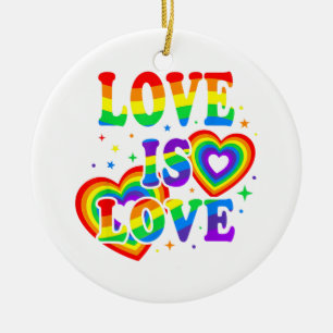 Décoration En Céramique L'amour LGBTQ est l'amour Fierté gay Drapeau arc-e