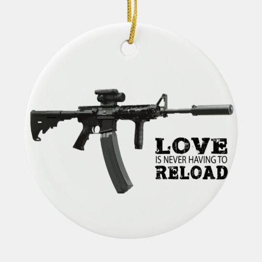 Décoration En Céramique L'amour ne doit jamais recharger AR-15 (Devant)