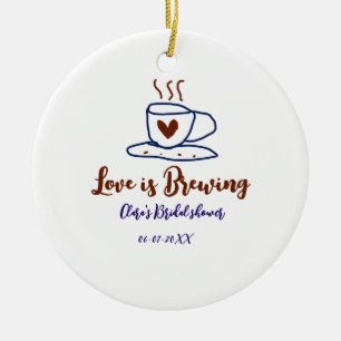 Décoration En Céramique L'amour se prépare douche de mariée marron bleu aj