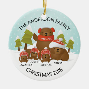 Décoration En Céramique L'amusement a personnalisé la famille de Noël de 5