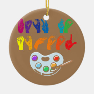 Décoration En Céramique Langue Signale Américaine Retour À L'École ASL