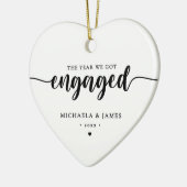 Décoration En Céramique L'année où nous sommes engagés Noms et Photo (Gauche)