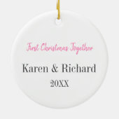 Décoration En Céramique Lapin lapin mignon Couple Premier Noël ensemble (Dos)