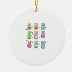 Décoration En Céramique Lapin lisant des livres jour de Pâques bibliothéca