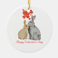 lapins d'aquarelle Heureuse Sainte-Valentin