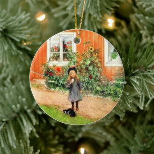 Décoration En Céramique Larsson - Brita avec chat et sandwich