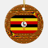 Décoration En Céramique L'Art Vibrant Ouganda Inspiré Du Drapeau (Devant)