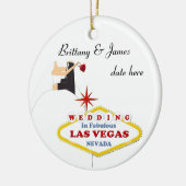 Décoration En Céramique Las Vegas Wedding Personalized Ceramic Ornament (Gauche)
