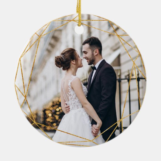 Décoration En Céramique Laurel Leaf premier mariage Noël (Dos)