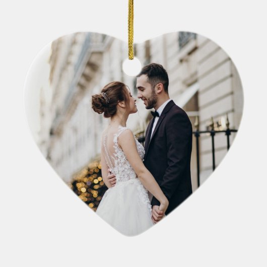 Décoration En Céramique Laurel Leaf premier mariage Noël (Dos)