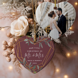 Décoration En Céramique Laurel Leaf premier mariage Noël